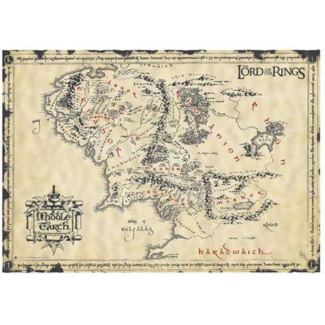 mapa Středozemě a klíčové lokace