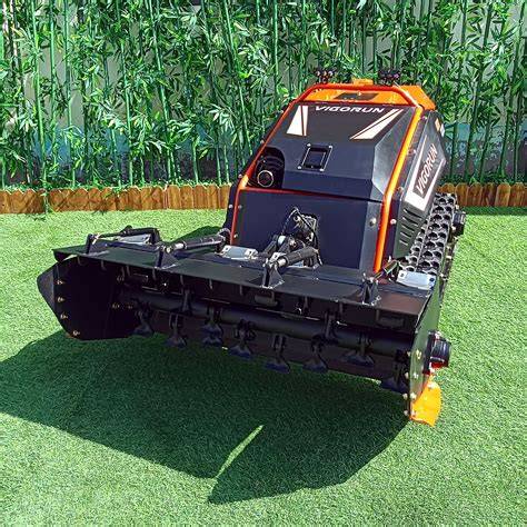 infographic plan of mulcher and robotic mower