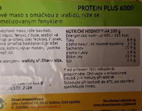 nutriční složení arašídů