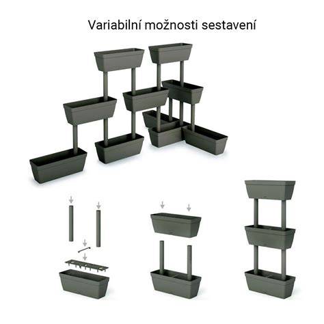 ikonická sada balkonových truhlíků v různých tvarech