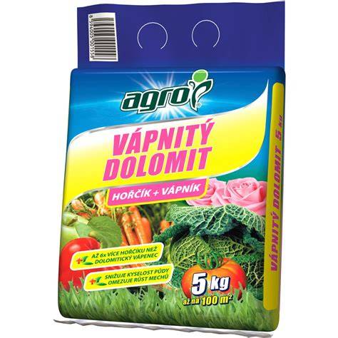 Vápnitý dolomit v zahradě (infografika o složení a dávkování)