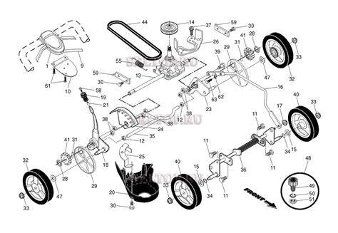 schematic of drive system for lawn mower