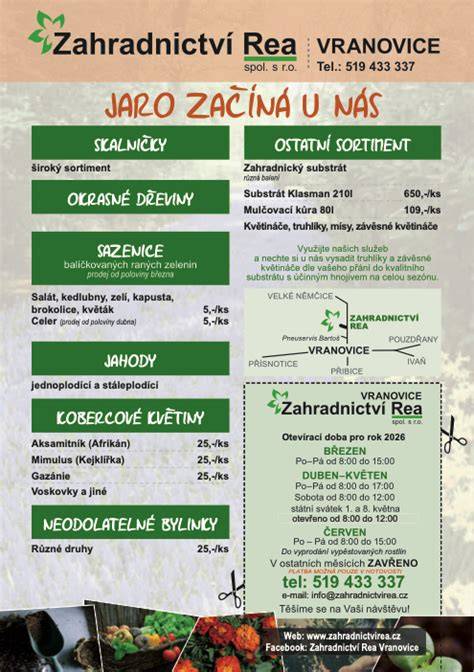 Infografika: široký sortiment rostlin a služeb